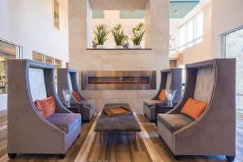 Indoor fireside lounge